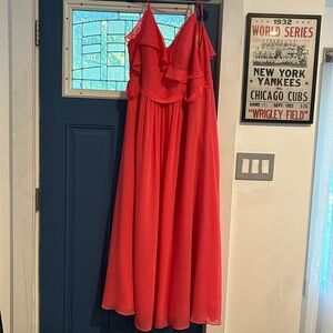 Katherine Spaghetti Straps Ruffles Chiffon bridesmaid dress